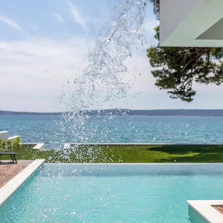 Beachfront With Heated Infinity Pool And Direct Sea Access Near Split Villa